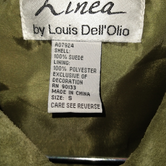 Louis Dell Olio brown / green coordinating skirt set 100% suede chain embroidery - Picture 2 of 6
